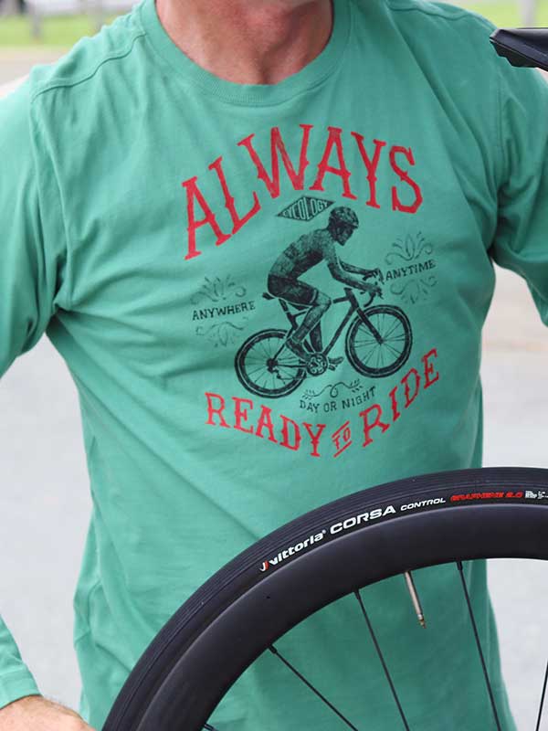 Always Ready to Ride Men's Long Sleeve Tshirt - Cycology Clothing US