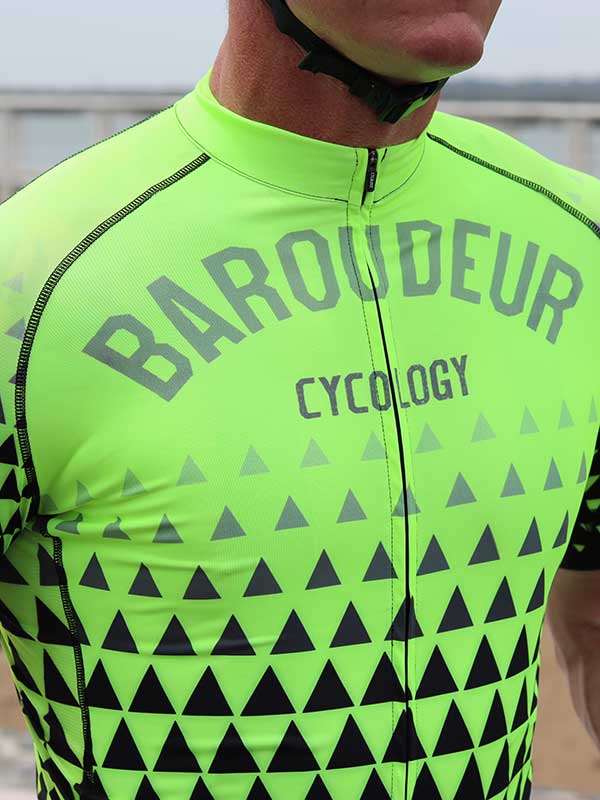 Baroudeur (Lime) Men's Cycling Jersey - Cycology Clothing US