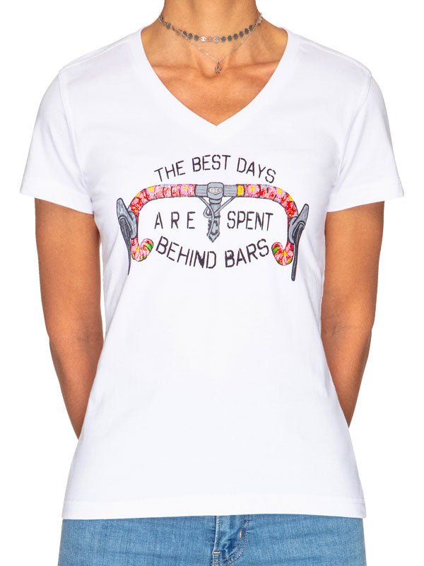 Best Days Behind Bars Women's T Shirt White - Cycology Clothing US
