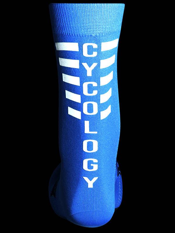 Cycology Blue Reflective Logo Cycling Socks - Cycology Clothing US