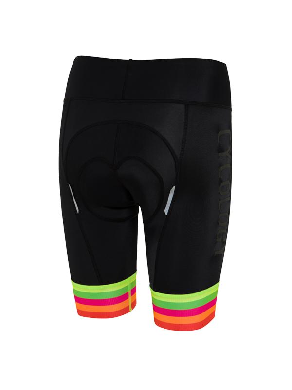 Cycology Women's (Black/Multi) Cycling Shorts - Cycology Clothing US