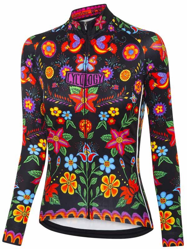 Frida (Black) Women's Long Sleeve Cycling Jersey - Cycology Clothing US