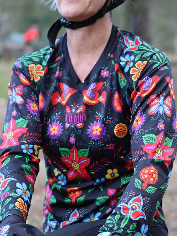 mountainbike jersey damen Cycology Frida Long Sleeve Enduro Jersey Multicolor XL women