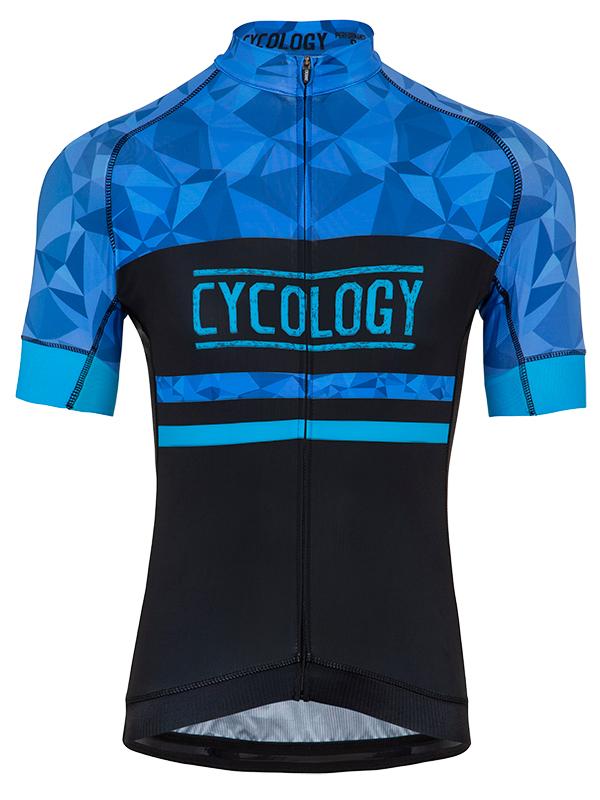Geometric (Blue) Men's Jersey - Cycology Clothing US