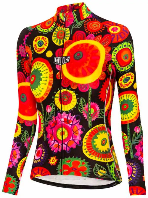 Happy Pedal Black Long Sleeve Cycling Jersey Cycology USA Cycology Clothing US
