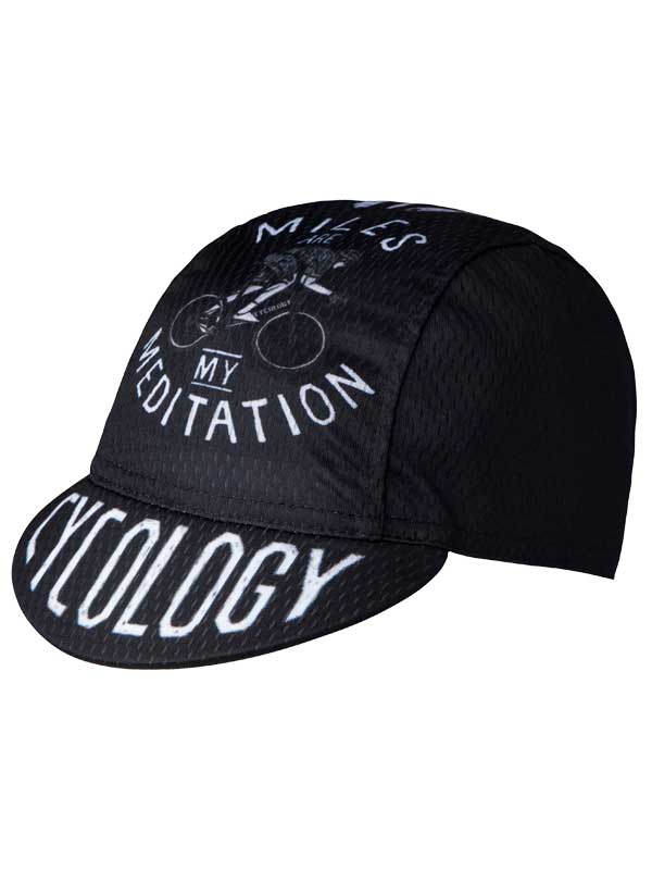 Miles are my Meditation Black Cycling Cap - Cycology Clothing US
