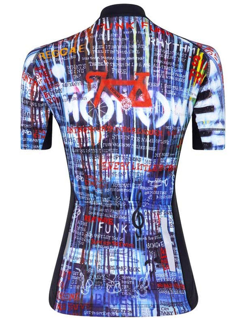 Motown Womens Blue Short Sleeve Cycling Jersey Cycology USA Cycology Clothing US