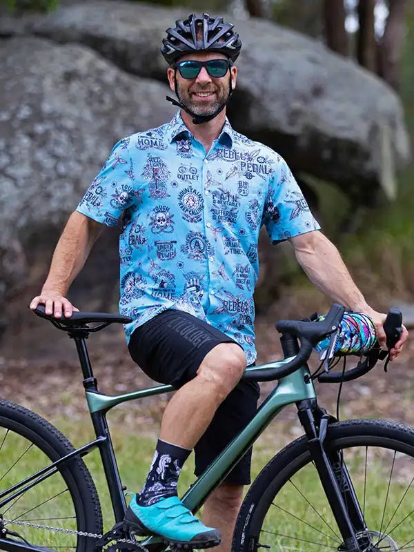 gravel bike hemd Rebel Pedal Cycling Gravel Shirt - Cycology Clothing - Blue
