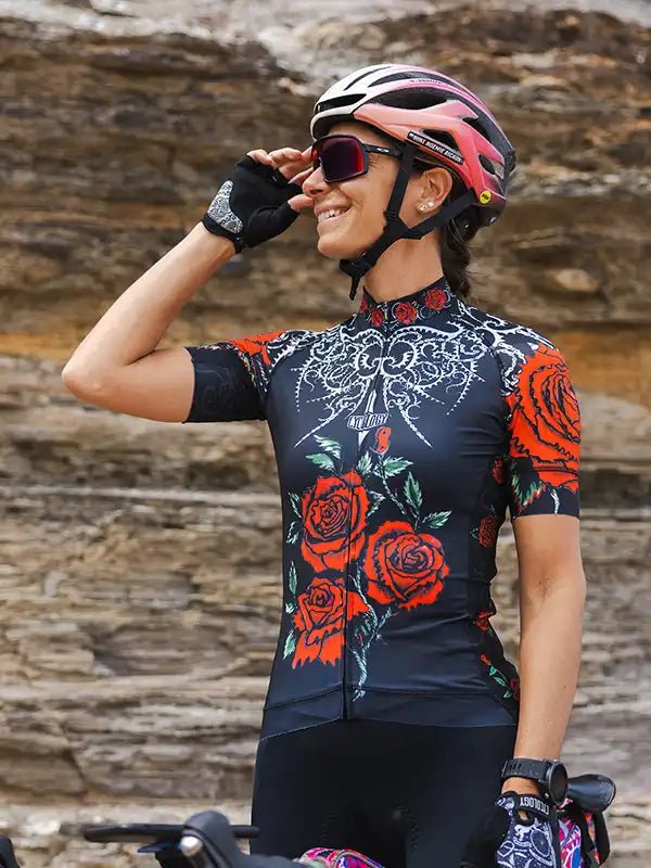 Red Rose Women's Jersey - Cycology Clothing US