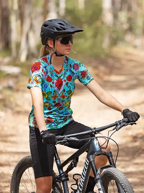 River Road Aqua Women s Mountain Bike Jersey Cycology USA Cycology Clothing US