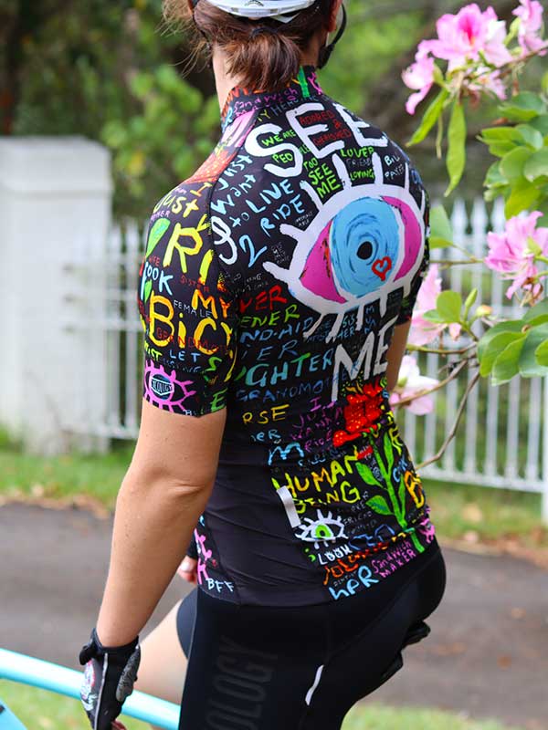 See me (Black) Women's Cycling Jersey - Cycology Clothing US