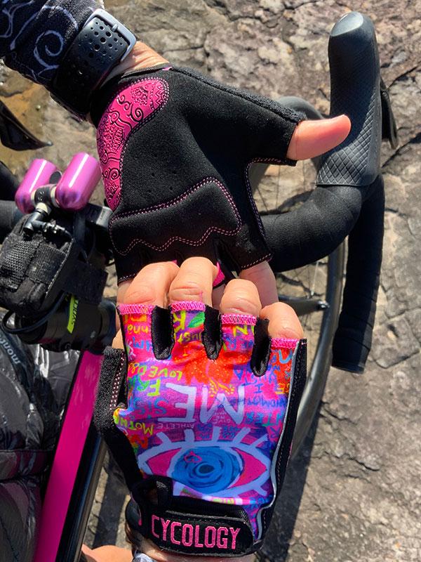 pink bicycle gloves Cycology See Me Short Gloves Pink L Men