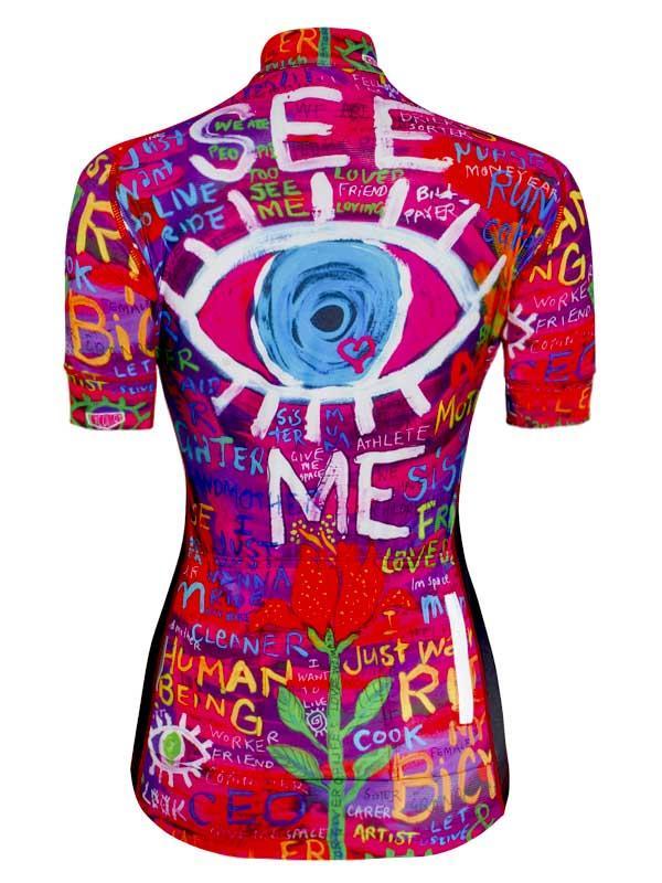 womens bicycle jerseys See Me Womens Short Sleeve Pink Cycling Jersey