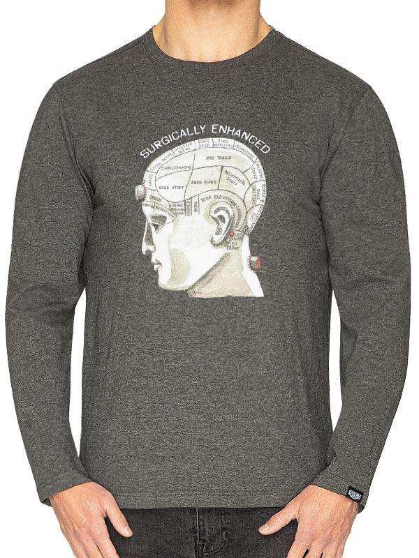 791267 Surgically Enhanced Grey Mens Long Sleeve T shirt | Cycology USA