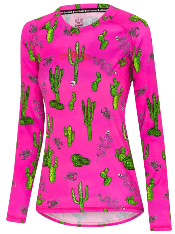Totally Cactus Women's Long Sleeve MTB Jersey - Cycology Clothing US