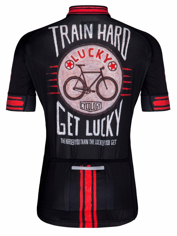 Train Hard Get Lucky Men's Black Jersey - Cycology Clothing US