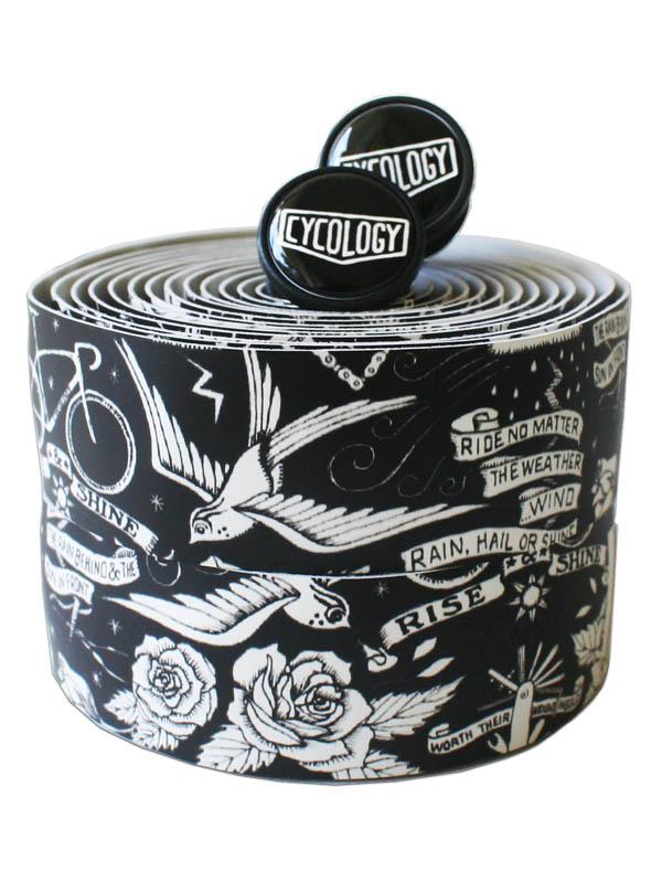 Velo Tattoo (Black) Handlebar Tape - Cycology Clothing US