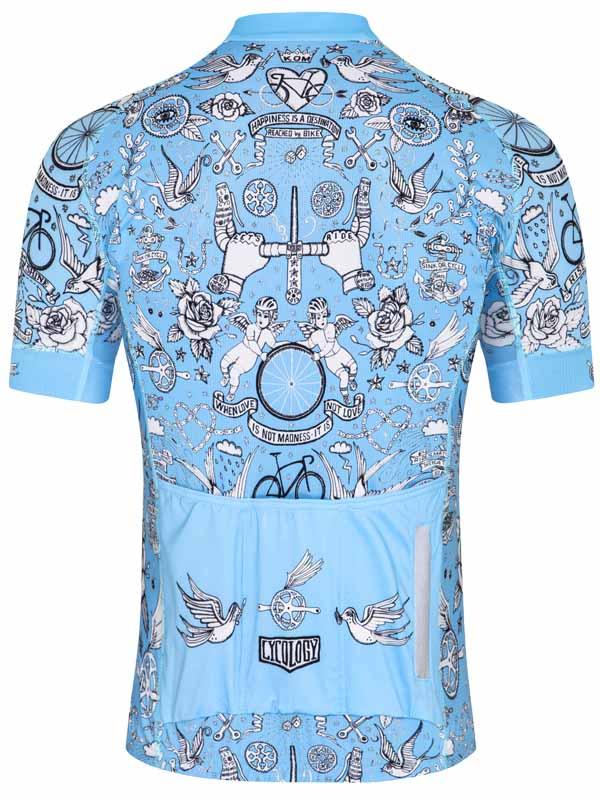 Velo Tattoo (Blue) Men's Cycling Jersey - Cycology Clothing US