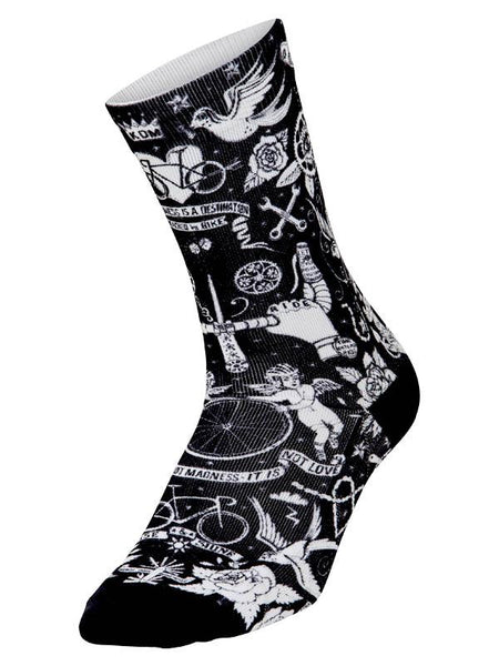 Velo Tattoo Black Cycling Socks| Cycology USA – Cycology Clothing US