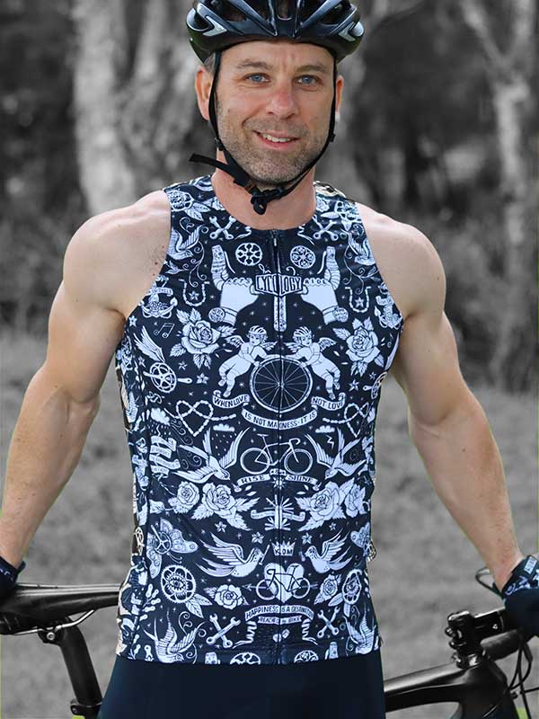 Velo Tattoo Men's Sleeveless Cycling Jersey - Cycology Clothing US